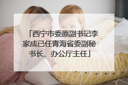西宁市委原副书记李家成已任青海省委副秘书长、办公厅主任